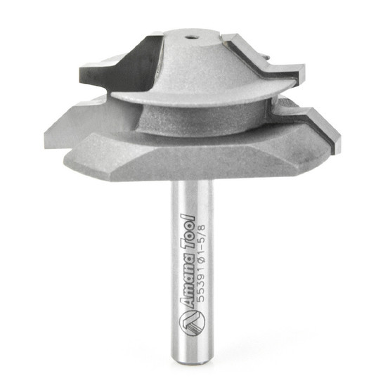 Amana Tool 55391 Carbide Tipped Lock Miter 45 Deg x 1-5/8 D x 5/8 CH x 1/4 Inch SHK Router Bit for 3/8 - 1/2 Material