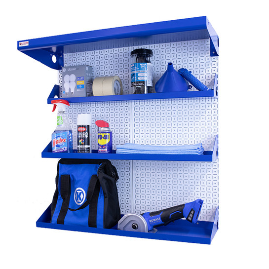 OmniWall Shelving Kit- Panel Color: White Accessory Color: Blue