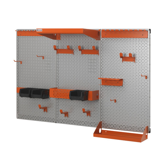 OmniWall 3 Panel OmniWall Kit- Panel Color: Silver Accessory Color: Orange
