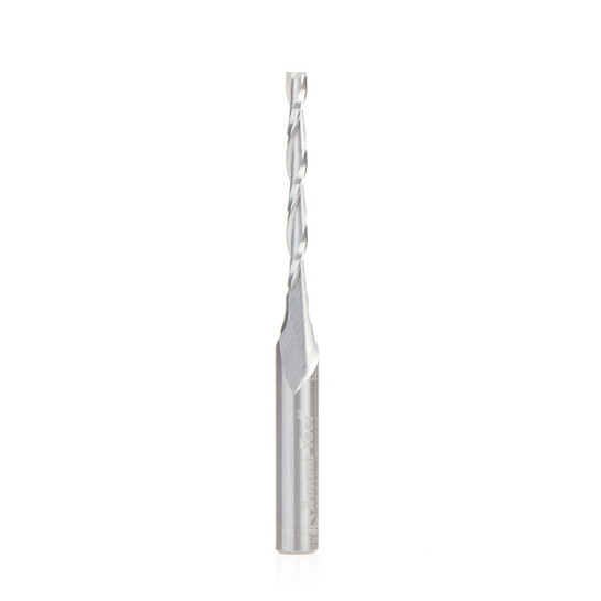 Amana Tool 48442 Solid Carbide Foam Cutting Up-Cut Spiral 3mm D x 28mm CH x 6mm SHK x 64mm Long Flat Bottom Router Bit