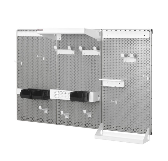 OmniWall 3 Panel OmniWall Kit- Panel Color: Silver Accessory Color: White