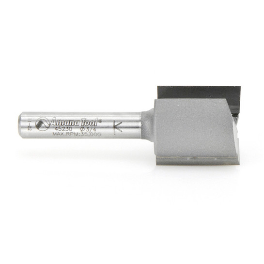 Amana Tool 45230 Carbide Tipped Straight Plunge High Production 3/4 D x 3/4 CH x 1/4 SHK x 2 Inch Long Router Bit