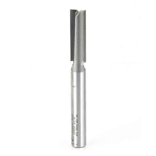 Amana Tool 45404 Carbide Tipped Straight Plunge High Production 3/8 D x 1-1/4 CH x 3/8 SHK Router Bit