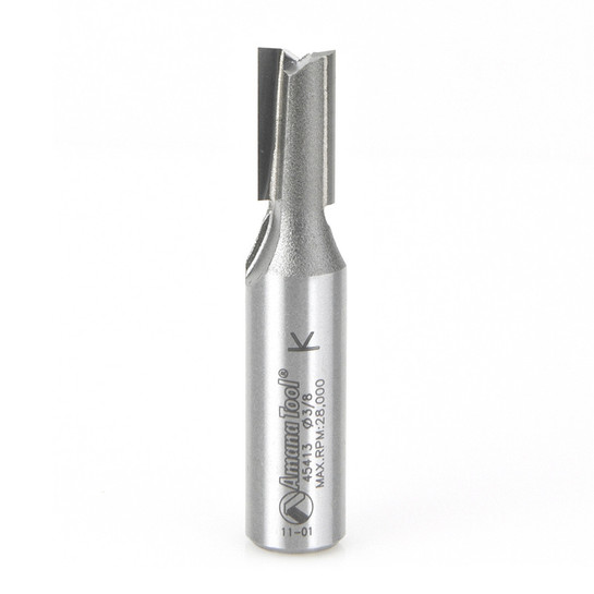 Amana Tool 45413 Carbide Tipped Straight Plunge High Production 3/8 D x 3/4 CH x 1/2 SHK x 2-1/2 Inch Long Router Bit