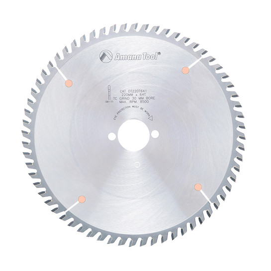 Amana Tool DT220T641 Carbide Tipped Ditec Holz-Her General Purpose 220MM D x 64T TCG, 10 Deg, 30MM Bore, Circular Saw Blade