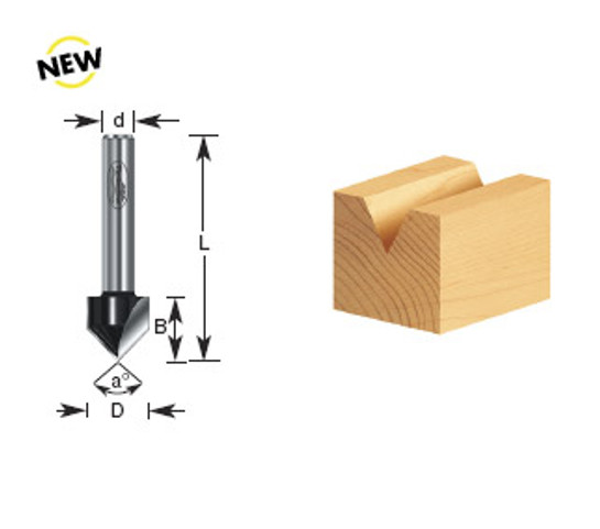 Timberline 180-14 Carbide Tipped V Groove 90 Deg x 1/2 D x 1/2 CH x 1/4 Inch SHK Router Bit
