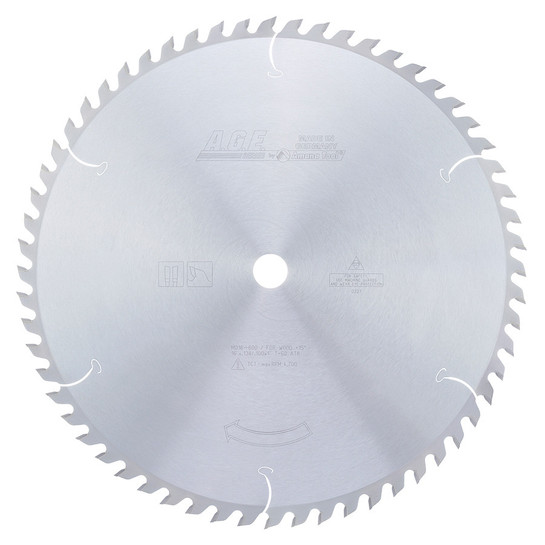 AGE Series MD16-600 Carbide Tipped General Purpose 16 Inch D x 60T ATB, 15 Deg, 1 Inch Bore, Circular Saw Blade