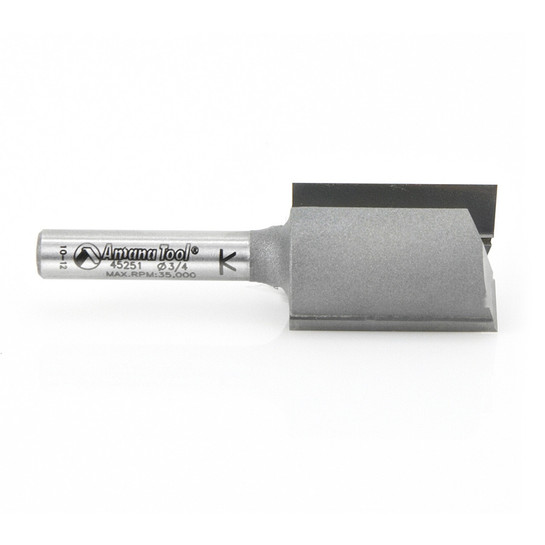 Amana Tool 45251 Carbide Tipped Straight Plunge High Production 3/4 D x 1 CH x 1/4 SHK x 2-1/4 Inch Long Router Bit