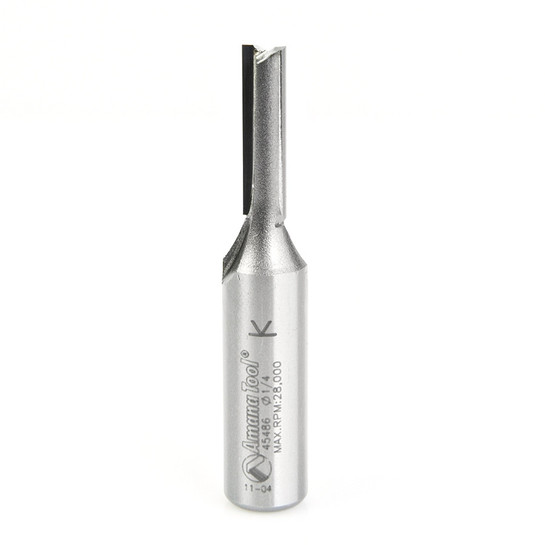 Amana Tool 45486 Carbide Tipped Straight Plunge High Production 1/4 D x 1 CH x 1/2 SHK x 2-3/4 Inch Long Router Bit