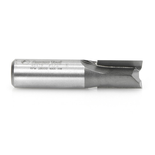 Amana Tool 45419 Carbide Tipped Straight Plunge High Production 1/2 D x 3/4 CH x 1/2 SHK x 2-1/4 Inch Long Router Bit