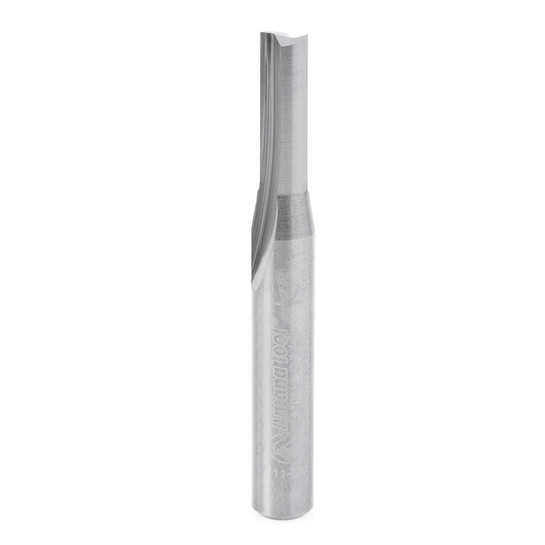 Amana Tool 43604 Solid Carbide Double Straight V Flute, Plastic Cutting 3/16 D x 5/8 CH x 1/4 SHK x 2 Inch Long Router Bit