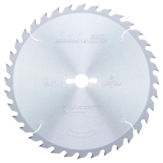 AGE Series MD14-360-30 Carbide Tipped Ripping Standard 14 Inch D x 36T ATB, 20 Deg, 30MM, Circular Saw Blade