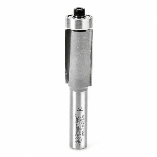 Amana Tool 47130 Carbide Tipped UpShear SuperTrim Flush 3/4 D x 1-1/2 CH x 1/2 Inch SHK w/ Lower Ball Bearing Router Bit