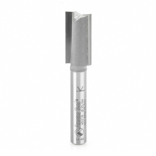 Amana Tool 45219 Carbide Tipped Straight Plunge 10mm D x 19mm CH x 1/4 Inch SHK Router Bit