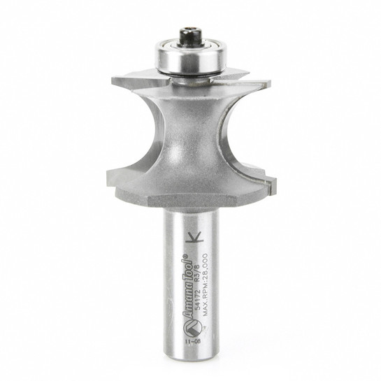 Amana Tool 54172 Carbide Tipped Corner Round 3/8 R x 1-1/2 D x 1 Inch CH x 1/2 SHK Router Bit