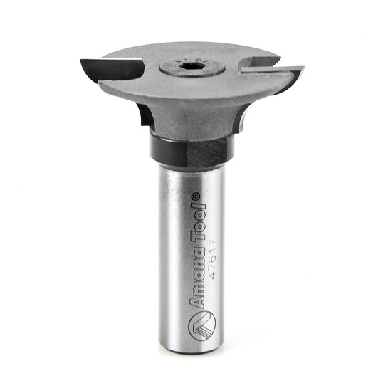 Amana Tool 47515 Carbide Tipped Cope Cutter w/ Stub Spindle - 1/4 R x 1-5/8 D x 3/8 CH x 1/2 Inch SHK w/ Lower BB Router Bit for 3/4 - 7/8 Material