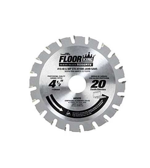 Floor King 45020 Comparable to Roberts 10-42, 4-1/2 D x 20 Teeth x 20mm Bore (with 5/8" bushing) x ATB Grind Designed for 10-40 & 21600 Jamb/Undercut Saws (Jamby Saws), Carbide Tipped Saw Blade