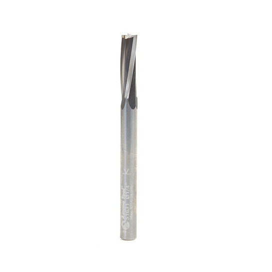 Amana Tool 51630 Solid Carbide Spiral Finisher 1/4 Dia x 3/8 Cut Height x 1/4 Shank x 3 Inch Long Up-Cut Router Bit, Leaves an Extra High Surface Finish