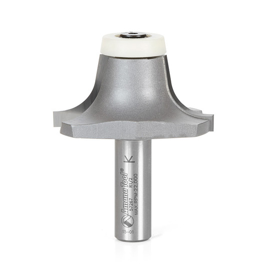 Amana Tool 57267 Carbide Tipped Undermount Bowl Solid Surface 2-9/64 Dia x 63/64 Cut Height x 10 Deg Angle x 1/2 Inch Shank Router Bit