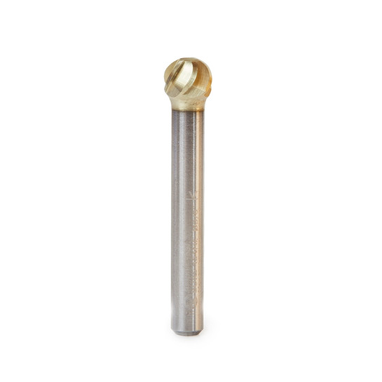 Amana Tool BURS-154NF Ball Shape SC Head 3/8 D x 5/16 CH x 1/4 SHK x 2-1/8 Inch Long ZrN Coated Double Cut SD Burr Bit