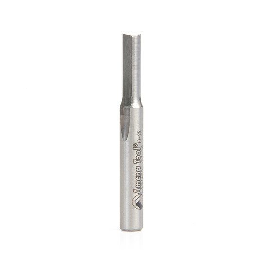 Amana Tool HSS1600 Plastic Cutting, Double Straight O Flute 3/16 D x 5/8 CH x 1/4 SHK x 2 Inch Long High Speed Steel (HSS) Router Bit