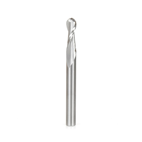 Amana Tool 46456 Solid Carbide Up-Cut Spiral Ball Nose 3 Radius x 6 Dia x 22 Cut Height x 6 Shank x 63mm Long x 2 Flute Metric Router Bit with High Mirror Finish