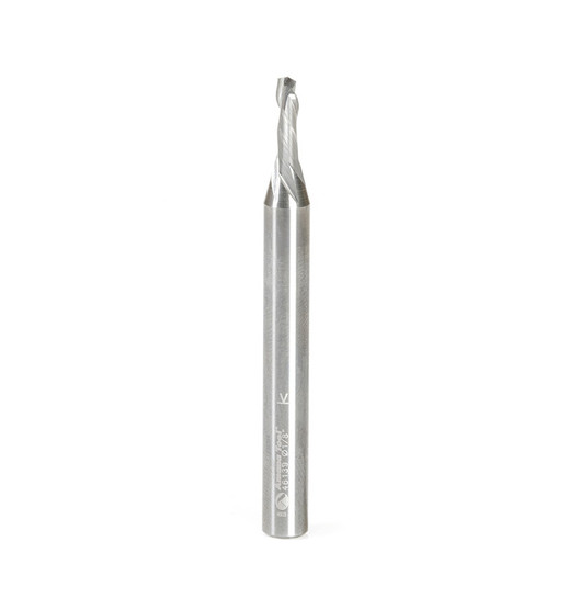 Amana Tool 46139 CNC Solid Carbide Compression Spiral 1/8 Dia x 3/8 Cut Height x 1/4 Shank x 2-1/2 Inch Long Single Flute Router Bit