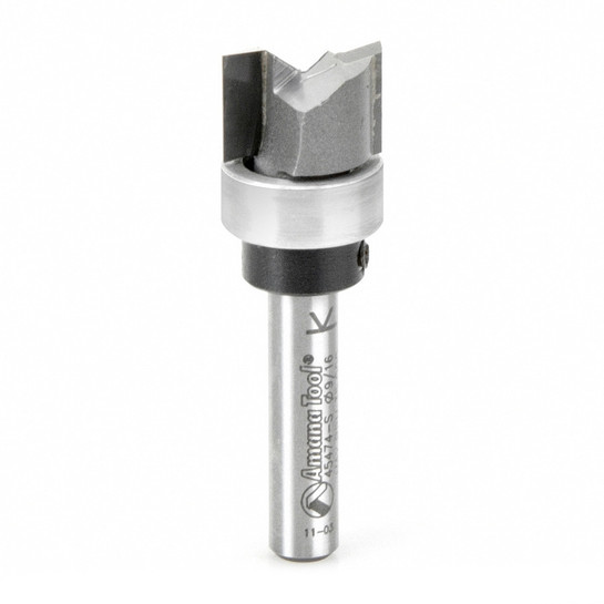 Amana Tool 45474-S Carbide Tipped Dado Clean Out 9/16 D x 1/4 CH x 1/4 Inch SHK w/ Upper Ball Bearing Router Bit