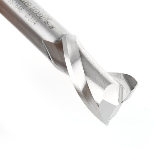 Amana Tool HSS1646 HSS Spiral Aluminum Cutting Double Flute Up-Cut 3/4 D x 1-1/4 CH x 1/2 SHK 3-1/4 Inch Long Router Bit