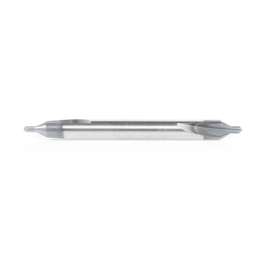 Amana Tool 51670 118 Deg Point Center Drill High Performance SC AlTiN Coated 60 Deg Double End Drill 2-Flute 3/16 D x 5/64 CH x 3/16 SHK x 2 Inch Long Countersink