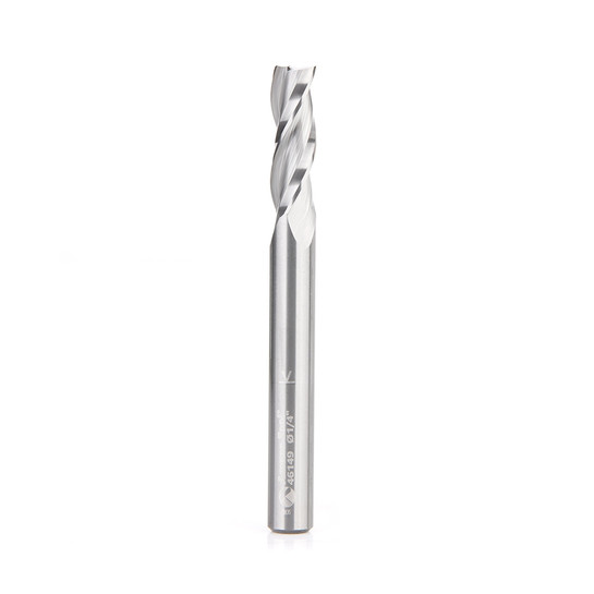 Amana Tool 46149 CNC Solid Carbide Spiral Plunge 1/4 D x 3/4 CH x 1/4 SHK x 2-1/2 Inch Long Up-Cut, 3-Flute Router Bit