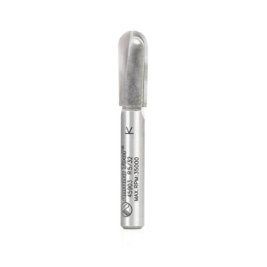 Amana Tool 45903 Carbide Tipped Core Box 5/32 Radius x 5/16 Dia x 3/4 Cut Height x 1/4 Inch Shank Router Bit