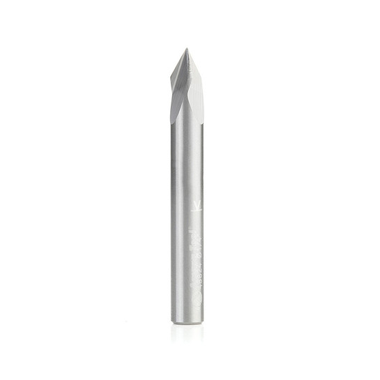 Amana Tool 45624 Solid Carbide V Groove 60 Deg x 1/4 D x 7/32 CH x 1/4 Inch SHK Router Bit