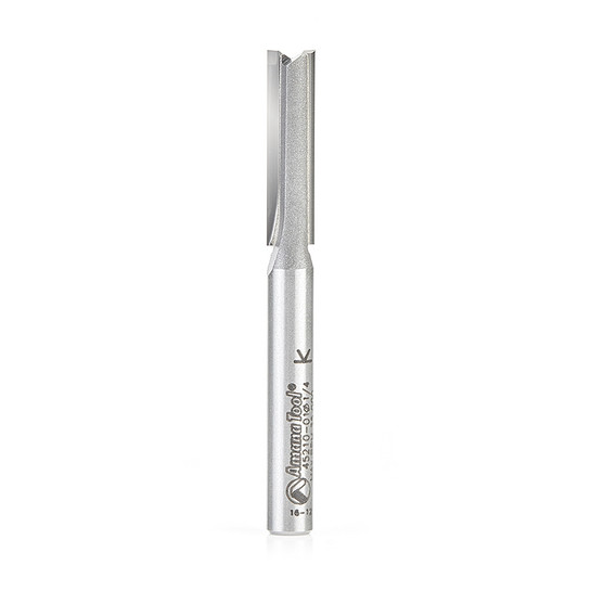 Amana Tool 45210-01 Carbide Tipped Straight Plunge High Production 1/4 D x 1 CH x 1/4 SHK x 2-1/2 Inch Long Router Bit