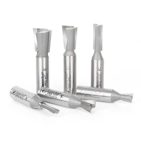 Amana Tool AMS-405 6-Pc Carbide Tipped Incra Dovetail Router Bit Set