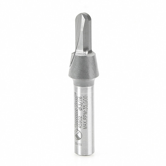 Amana Tool 45902 Carbide Tipped Core Box 3/32 R x 3/16 D x 1/2 CH x 1/4 Inch SHK Router Bit