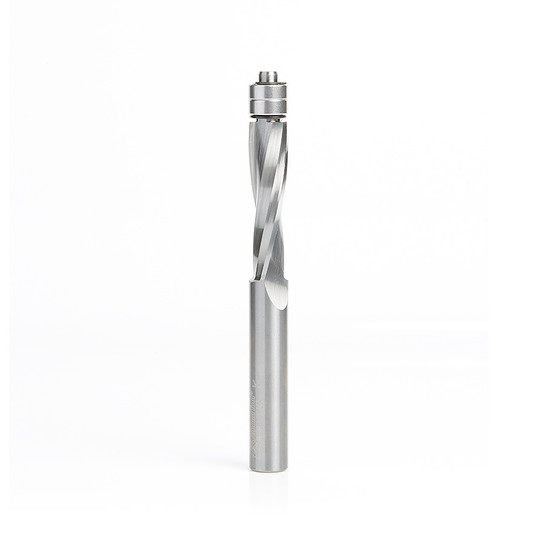 Amana Tool 46304 Solid Carbide UltraTrim Spiral 1/2 D x 2 Inch CH x 1/2 SHK x 5 Inch Long w/ Double Lower BB Up-Cut Router Bit