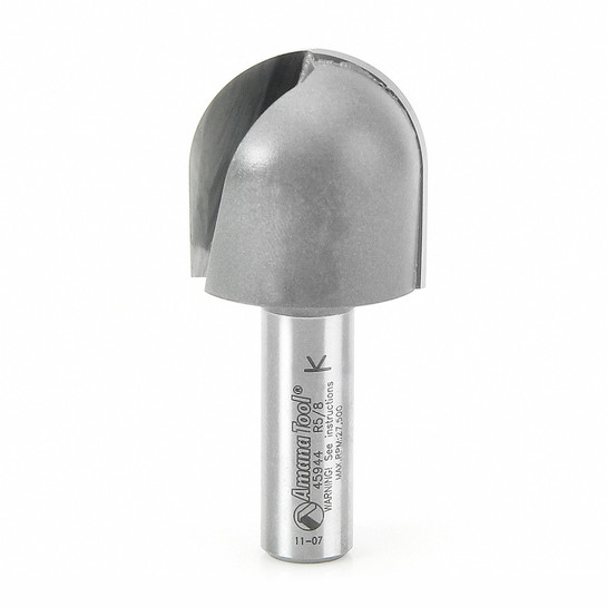 Amana Tool 45944 Carbide Tipped Core Box 5/8 R x 1-1/4 D x 1-1/4 CH x 1/2 Inch SHK Extra Deep Router Bit
