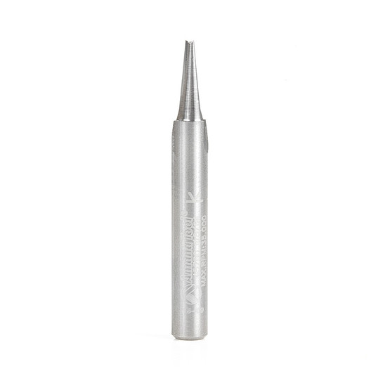 Amana Tool 45780 Solid Carbide V Groove Engraving 15 Deg x 3/16 D x 1/2 CH x 1/4 SHK x 2 Inch Long Router Bit