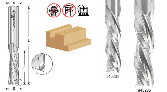 CNC Solid Carbide Spiral Flute Finisher Down-Cut Router Bits with Chipbreaker