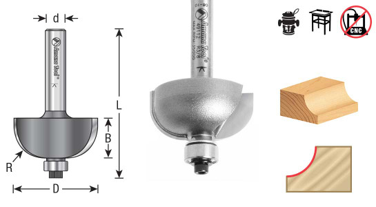 Cove with Ball Bearing Guide Router Bits