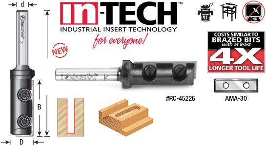 In-Tech Series Insert Straight Plunge Router Bit