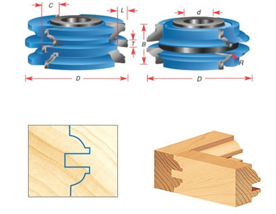 Stile & Rail Cabinet Door Cutter Sets for 1 Inch Material - Bead