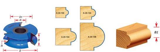 Heavy Duty Carbide Tipped Shaper Cutters - Bead (Bullnose)