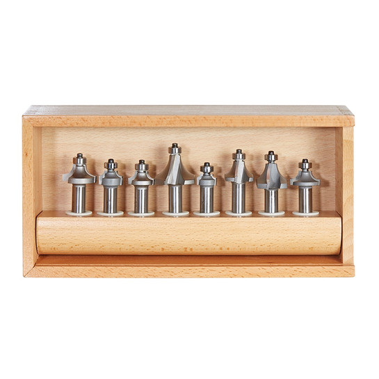 Amana Tool AMS-555 8-Pc Carbide Tipped Corner Round and Beading Router Bit Collection 1/2 Inch SHK