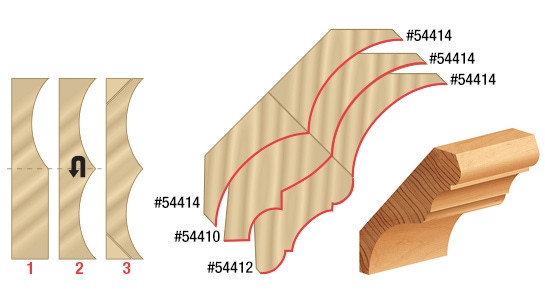Crown Molding Router Bit - Amana Tool #54414, 1/2in Shank