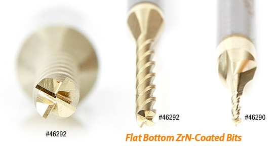 Amana Tool CNC Router Bits - ZrN Coated Flat Bottom Carving Bits For 2D/3D Profiling
