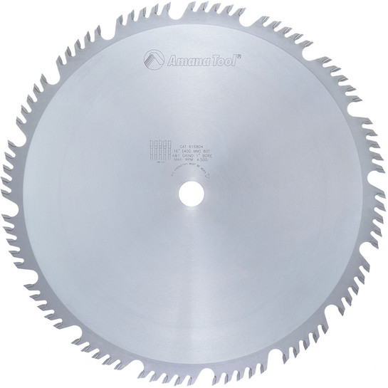 Amana Tool 616804 Carbide Tipped Combination Ripping and Crosscut 16 Inch D x 80T 4+1, 15 Deg, 1 Inch Bore, Circular Saw Blade