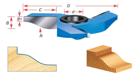 Raised Panel Shaper Cutters for 11/16 Inch Material - Ogee