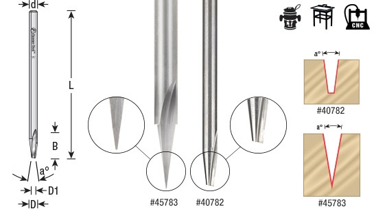 Carving Liner Solid Carbide Router Bit